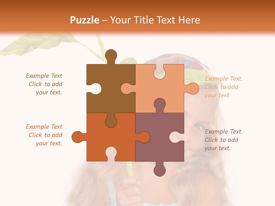 Child Sunflower Hold PowerPoint Template