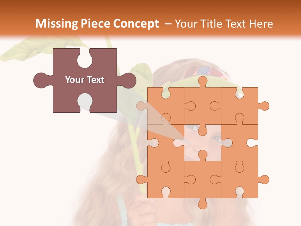 Child Sunflower Hold PowerPoint Template