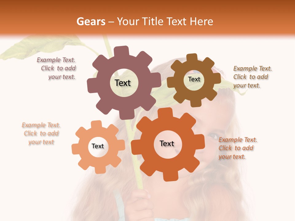 Child Sunflower Hold PowerPoint Template