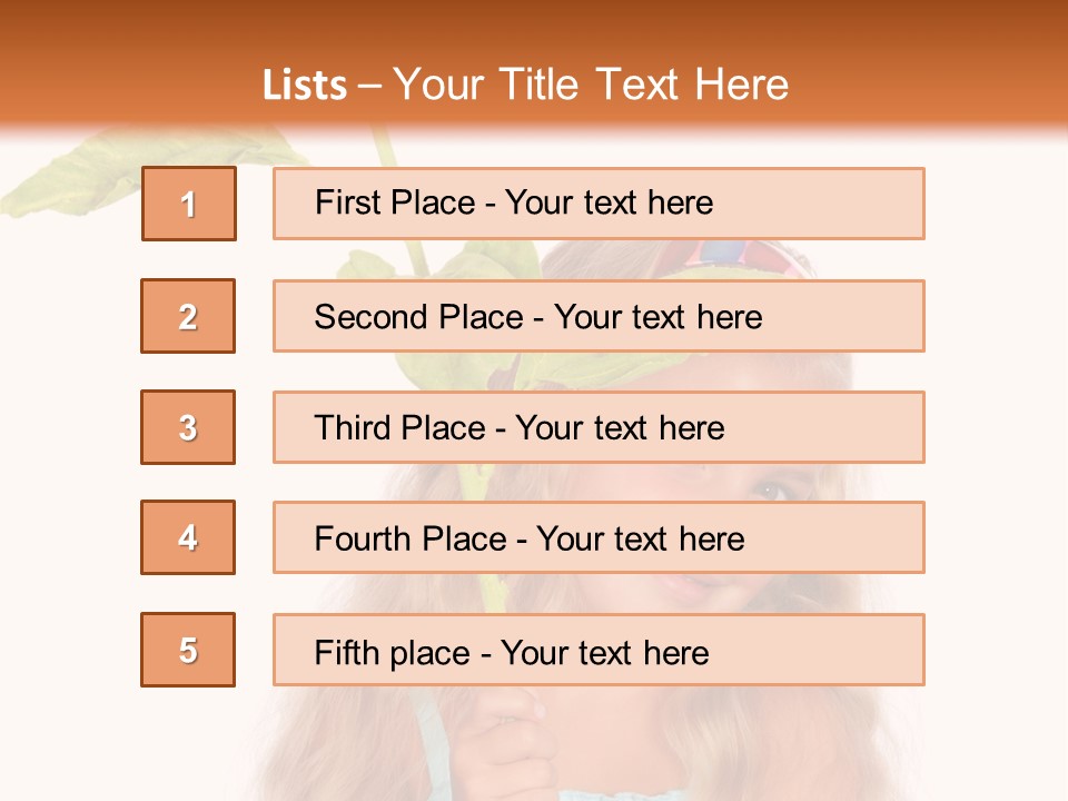 Child Sunflower Hold PowerPoint Template