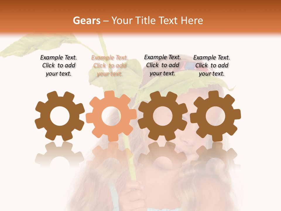 Child Sunflower Hold PowerPoint Template