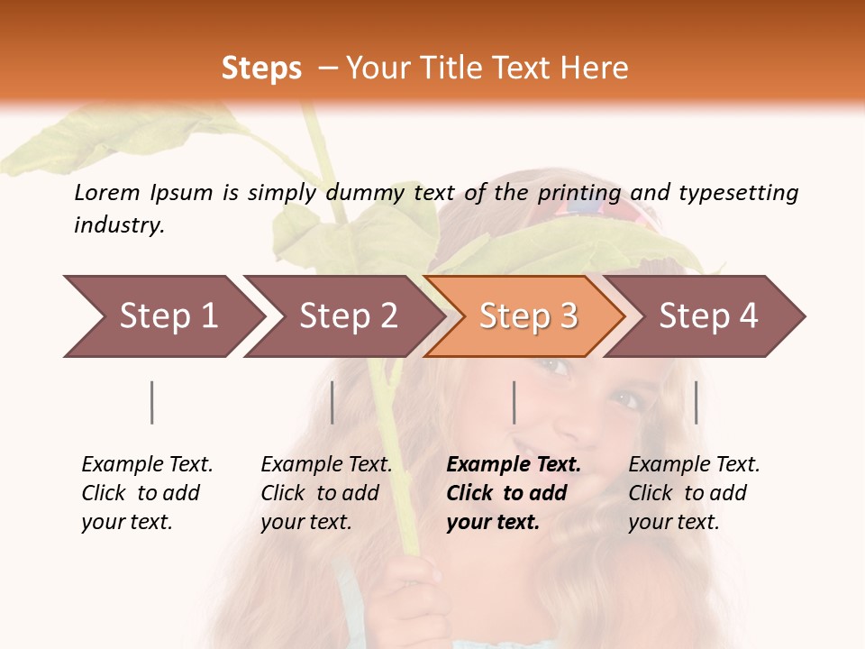 Child Sunflower Hold PowerPoint Template