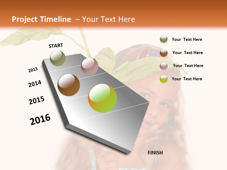 Child Sunflower Hold PowerPoint Template
