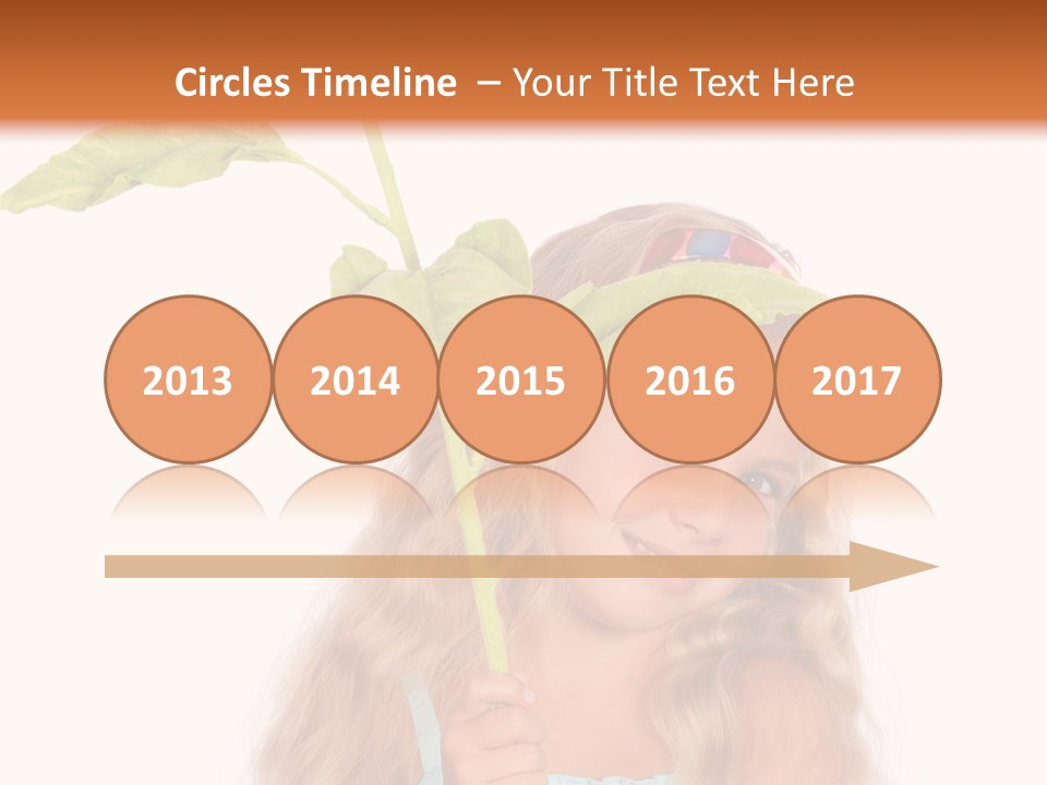 Child Sunflower Hold PowerPoint Template
