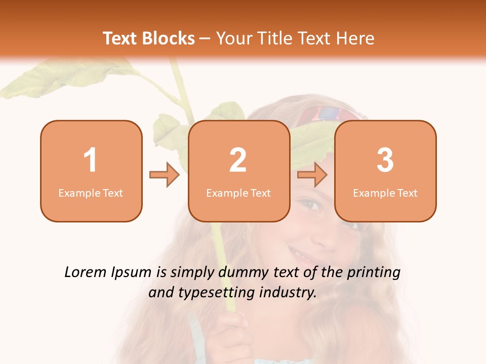 Child Sunflower Hold PowerPoint Template