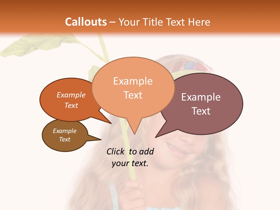 Child Sunflower Hold PowerPoint Template