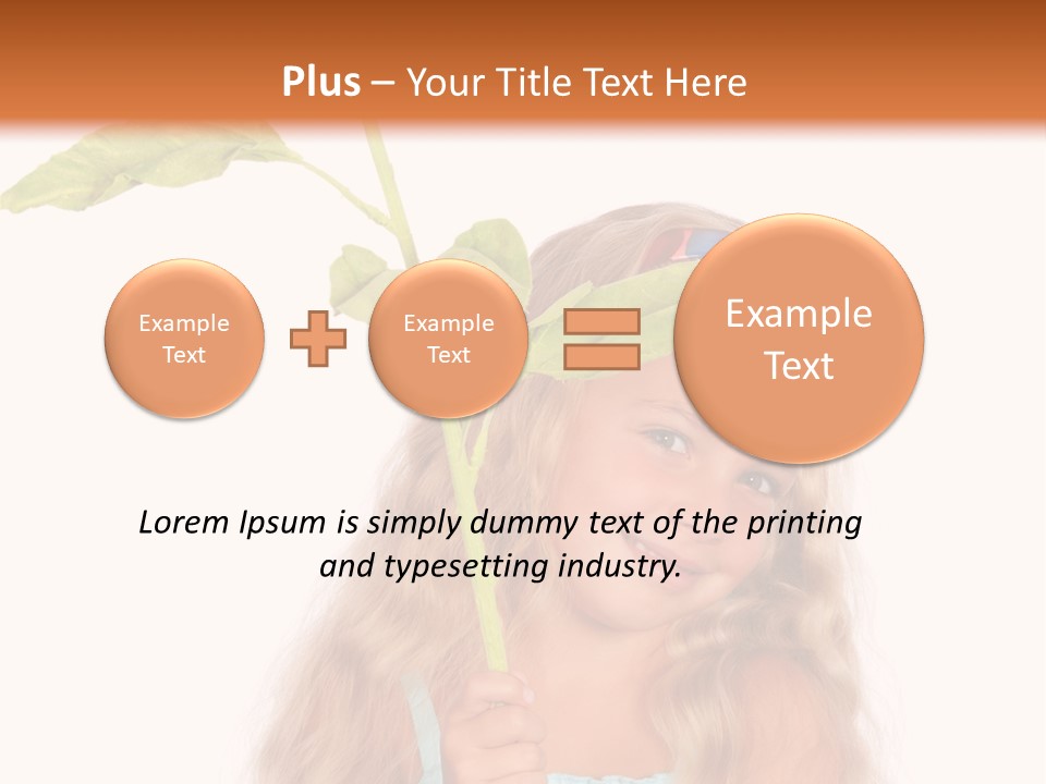 Child Sunflower Hold PowerPoint Template