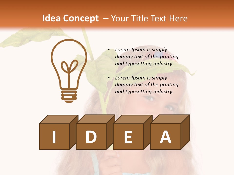 Child Sunflower Hold PowerPoint Template