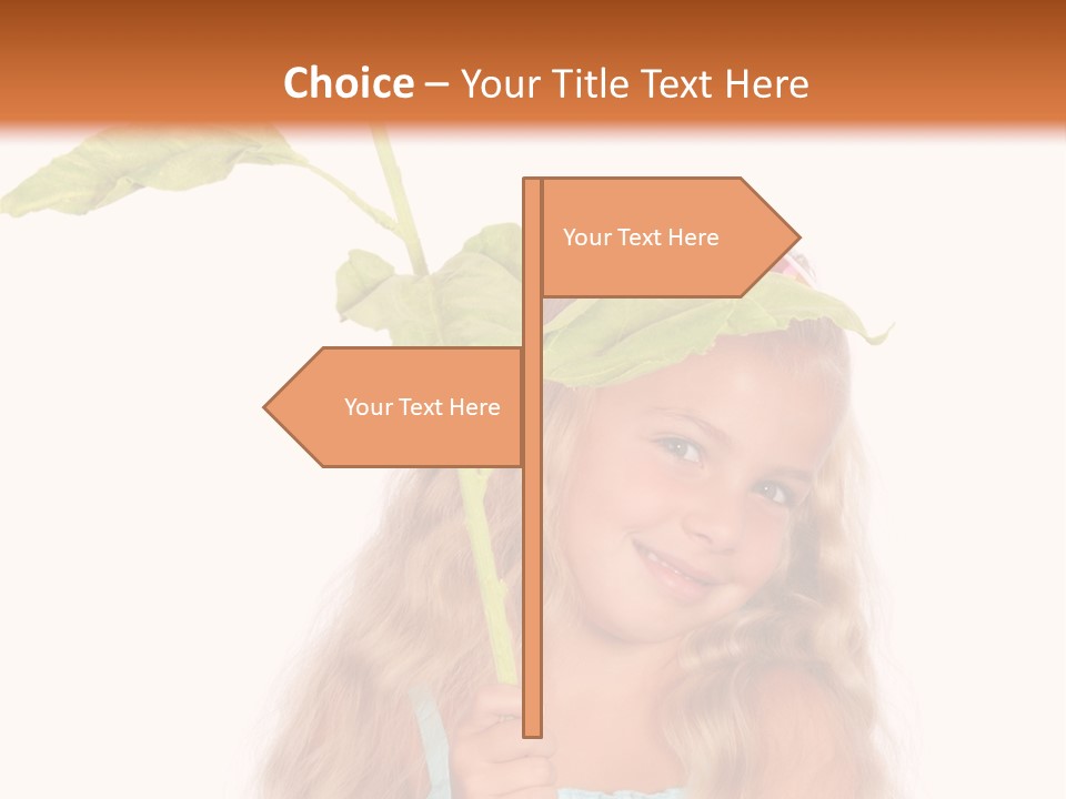 Child Sunflower Hold PowerPoint Template