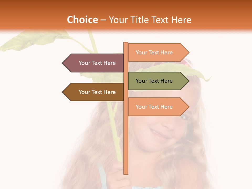 Child Sunflower Hold PowerPoint Template