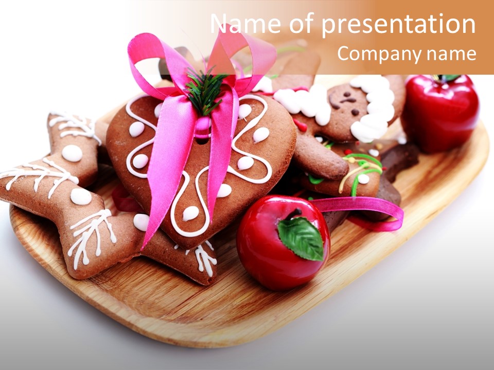 Food And Drink Cookie Christmas Ornament PowerPoint Template