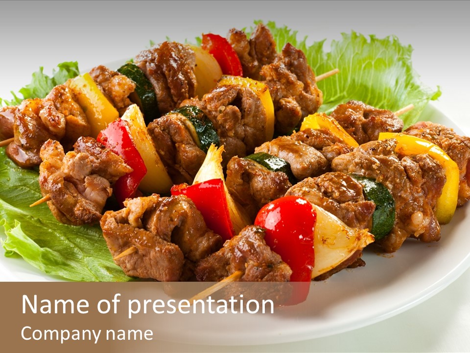 Vegetable Shish Stick PowerPoint Template
