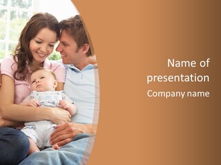 Three People Peaceful At Home PowerPoint Template