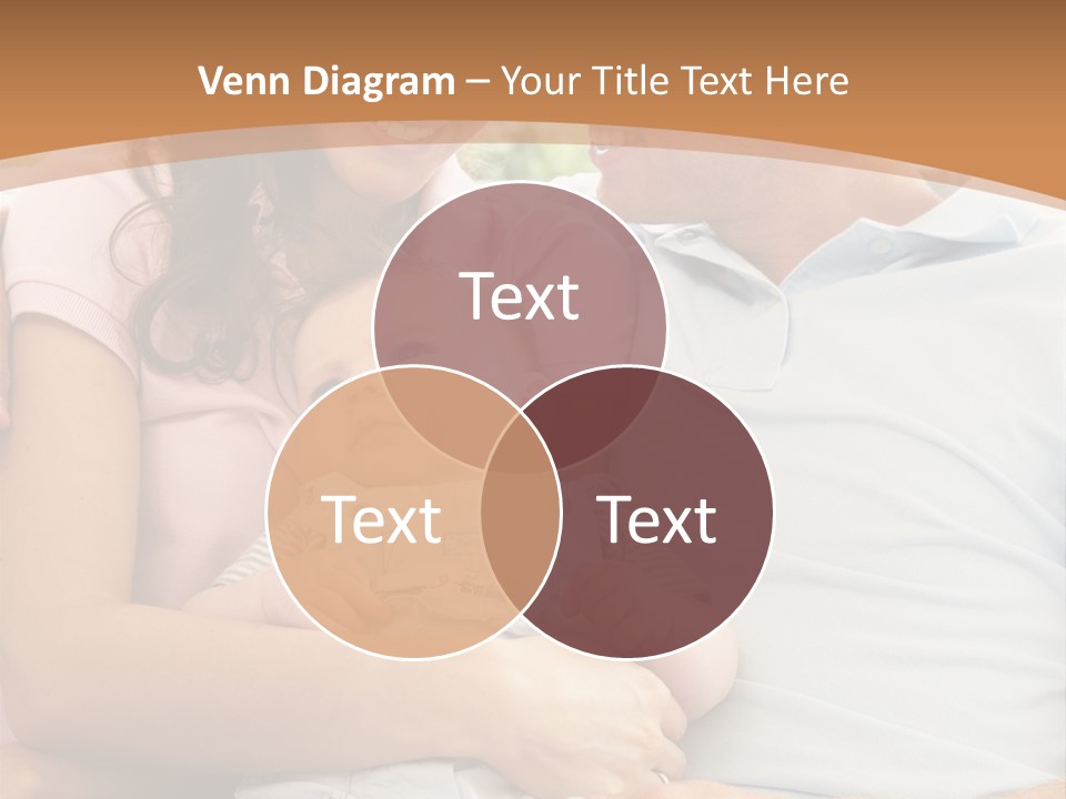 Three People Peaceful At Home PowerPoint Template