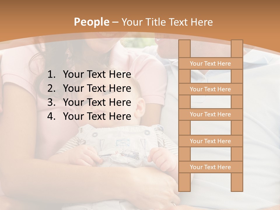 Three People Peaceful At Home PowerPoint Template