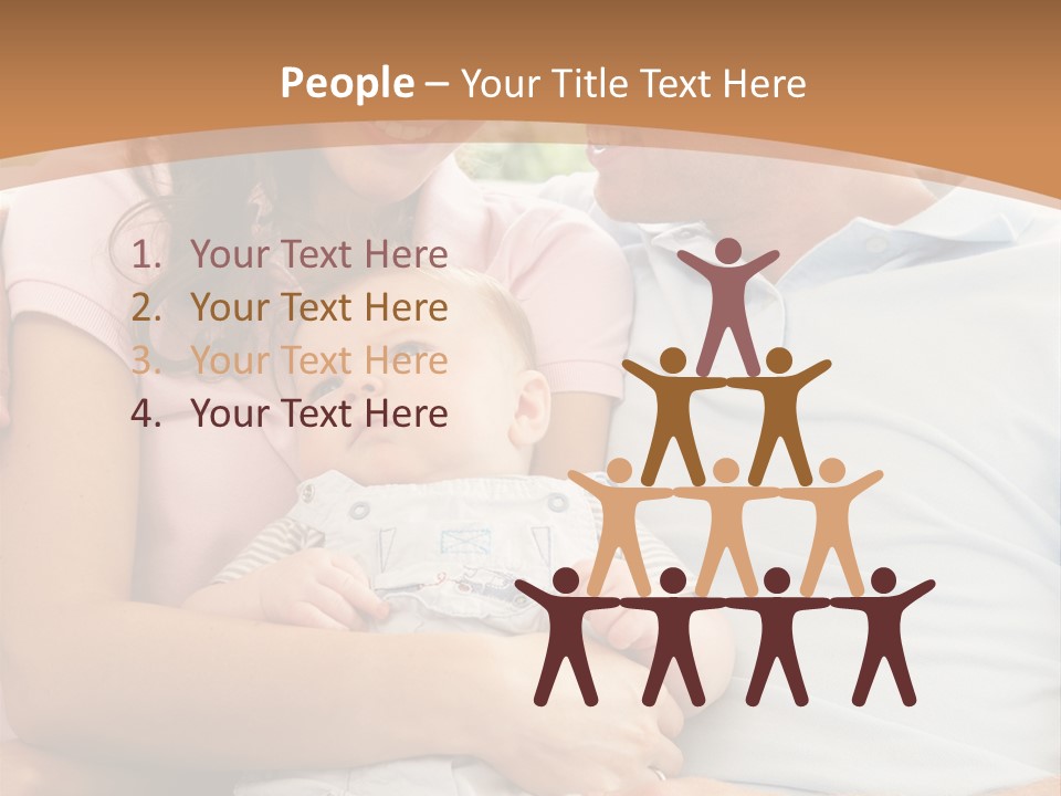 Three People Peaceful At Home PowerPoint Template