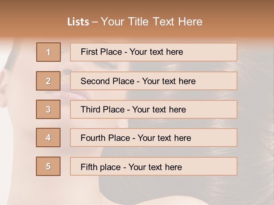 Lying White Hairstyle PowerPoint Template