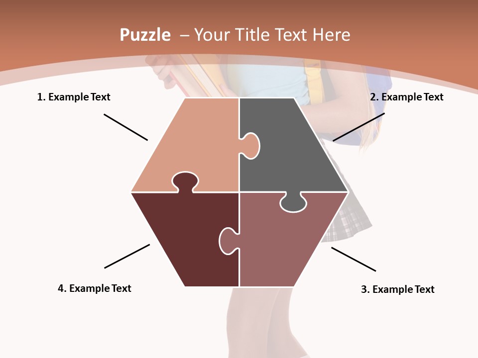 Schoolgirl Smile Braid PowerPoint Template