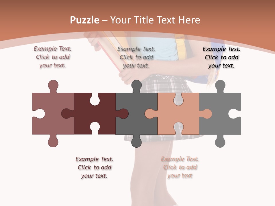 Schoolgirl Smile Braid PowerPoint Template