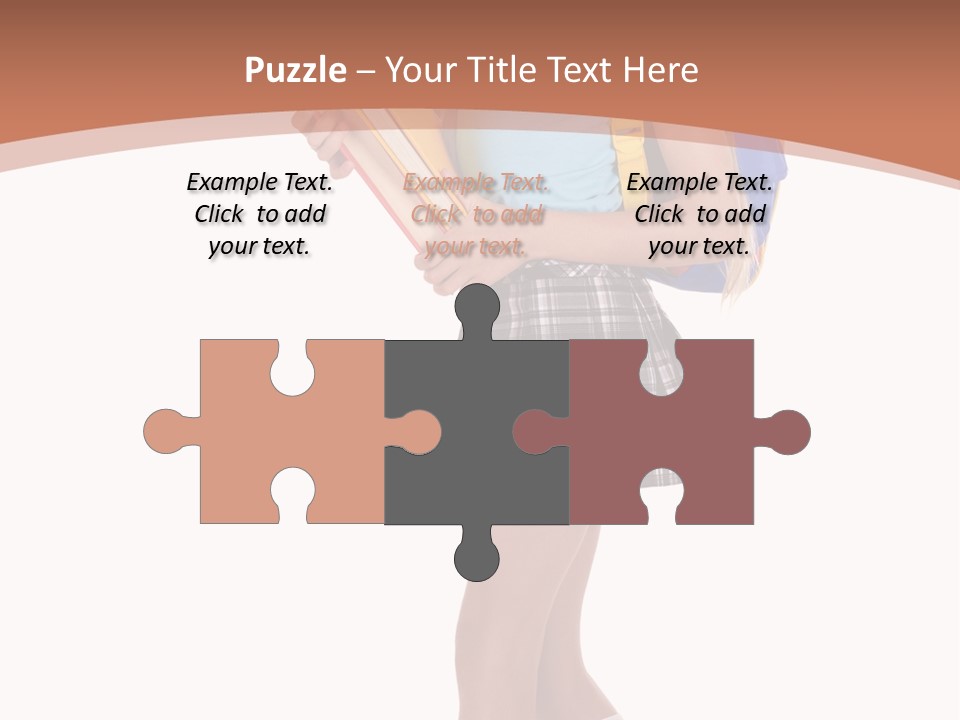 Schoolgirl Smile Braid PowerPoint Template