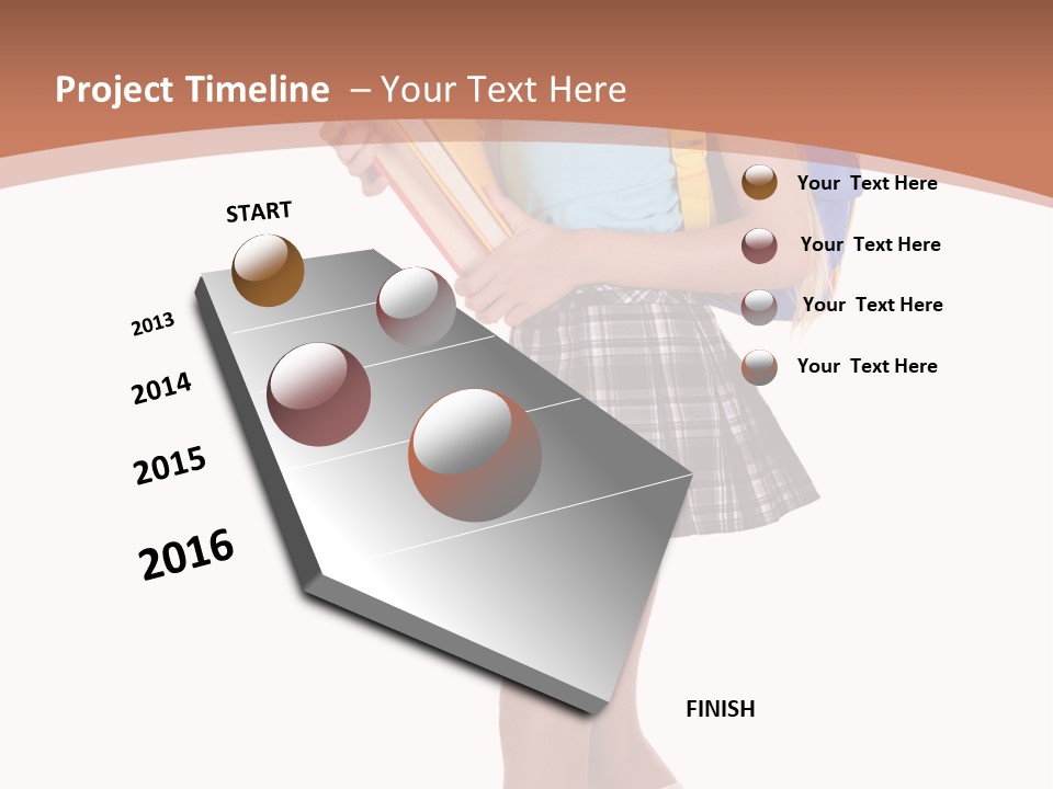 Schoolgirl Smile Braid PowerPoint Template