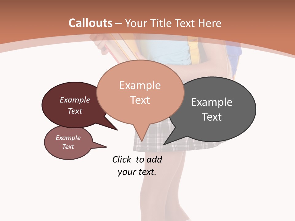 Schoolgirl Smile Braid PowerPoint Template