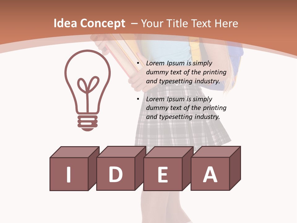 Schoolgirl Smile Braid PowerPoint Template