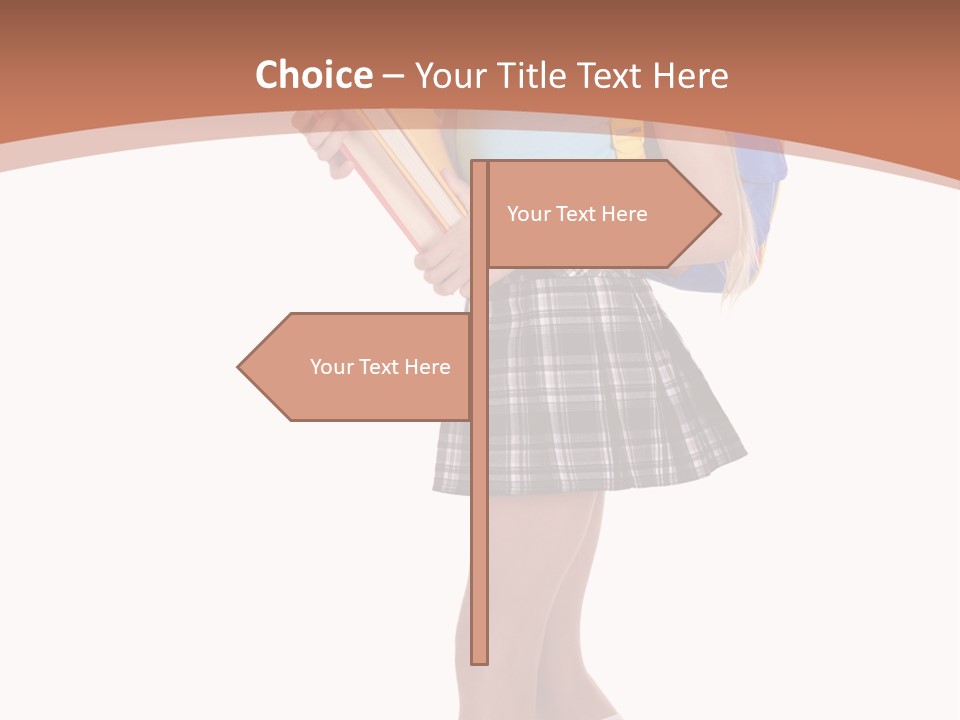 Schoolgirl Smile Braid PowerPoint Template