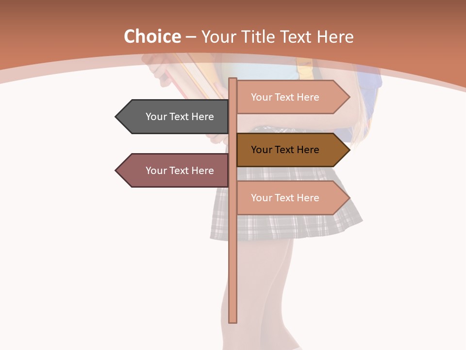 Schoolgirl Smile Braid PowerPoint Template