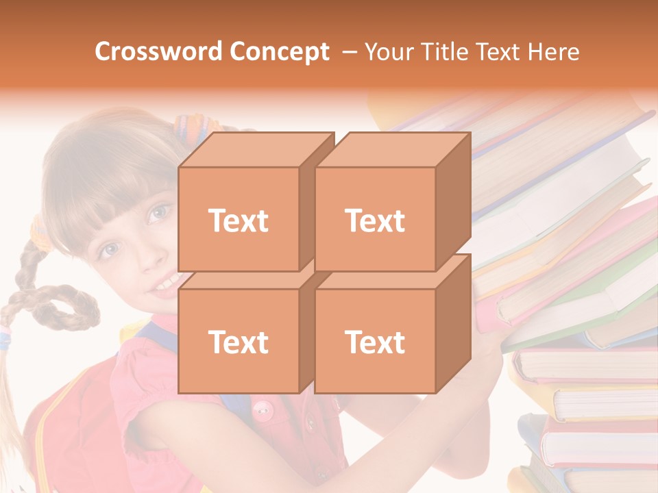 Caucasian Book Bag Holding PowerPoint Template