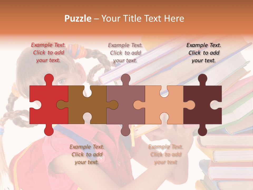 Caucasian Book Bag Holding PowerPoint Template