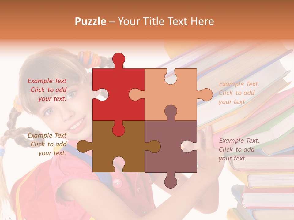Caucasian Book Bag Holding PowerPoint Template