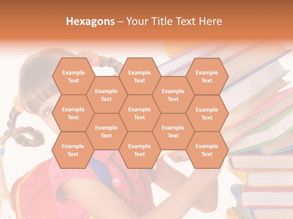 Caucasian Book Bag Holding PowerPoint Template