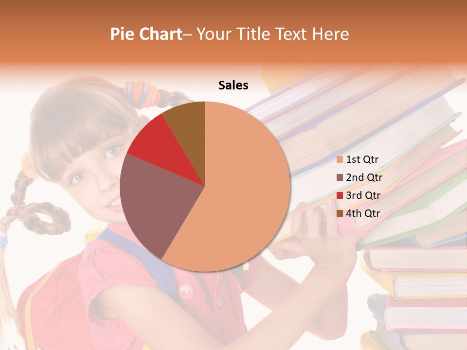 Caucasian Book Bag Holding PowerPoint Template