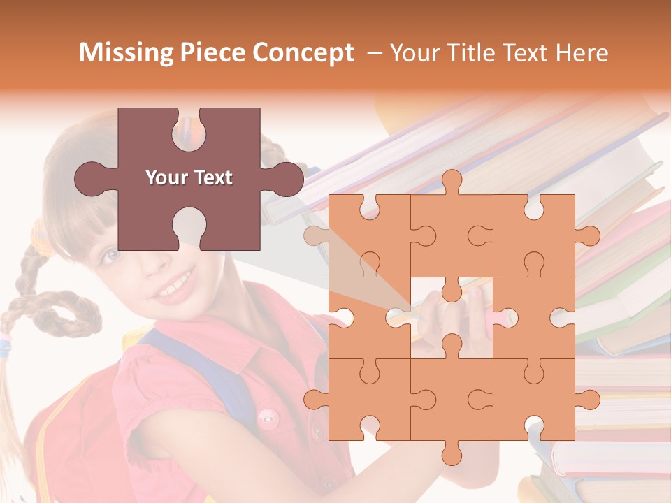 Caucasian Book Bag Holding PowerPoint Template