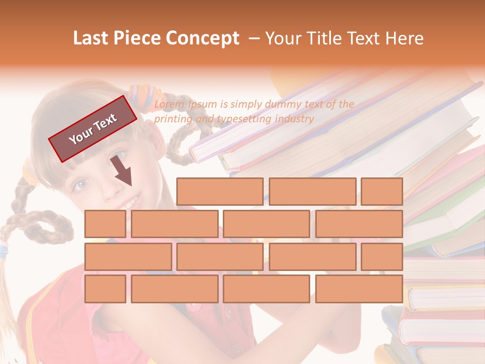 Caucasian Book Bag Holding PowerPoint Template