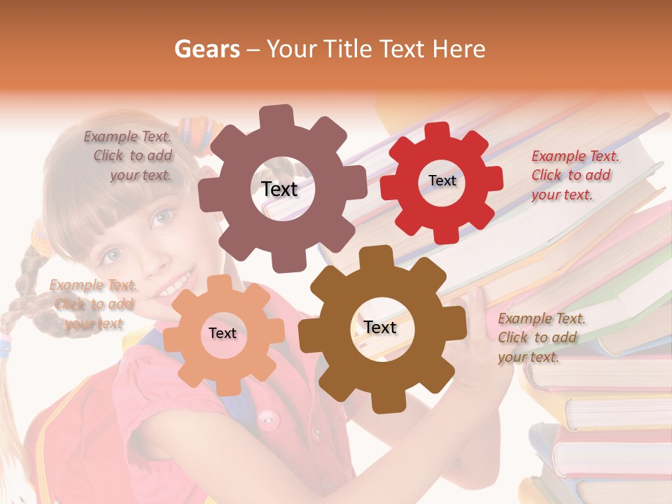 Caucasian Book Bag Holding PowerPoint Template