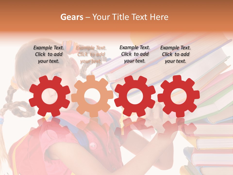Caucasian Book Bag Holding PowerPoint Template