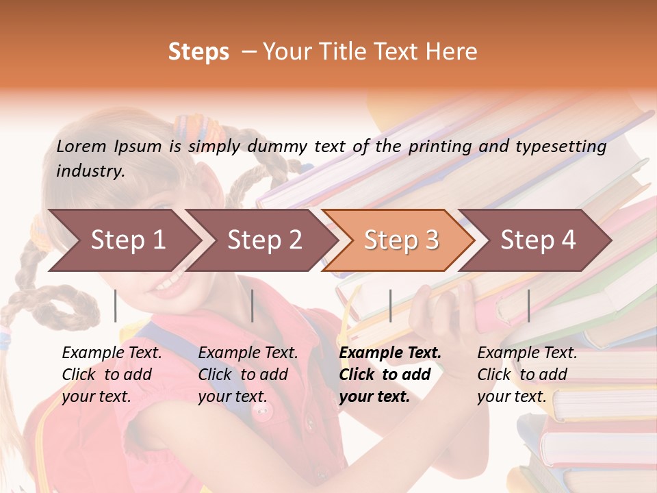 Caucasian Book Bag Holding PowerPoint Template