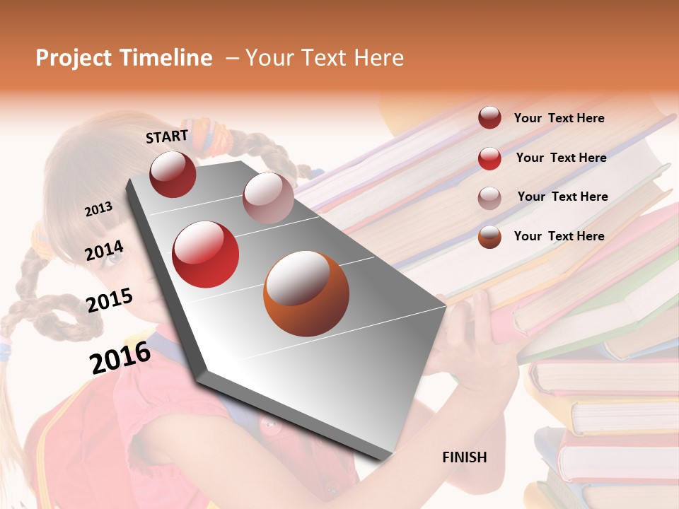 Caucasian Book Bag Holding PowerPoint Template