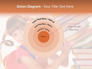 Caucasian Book Bag Holding PowerPoint Template
