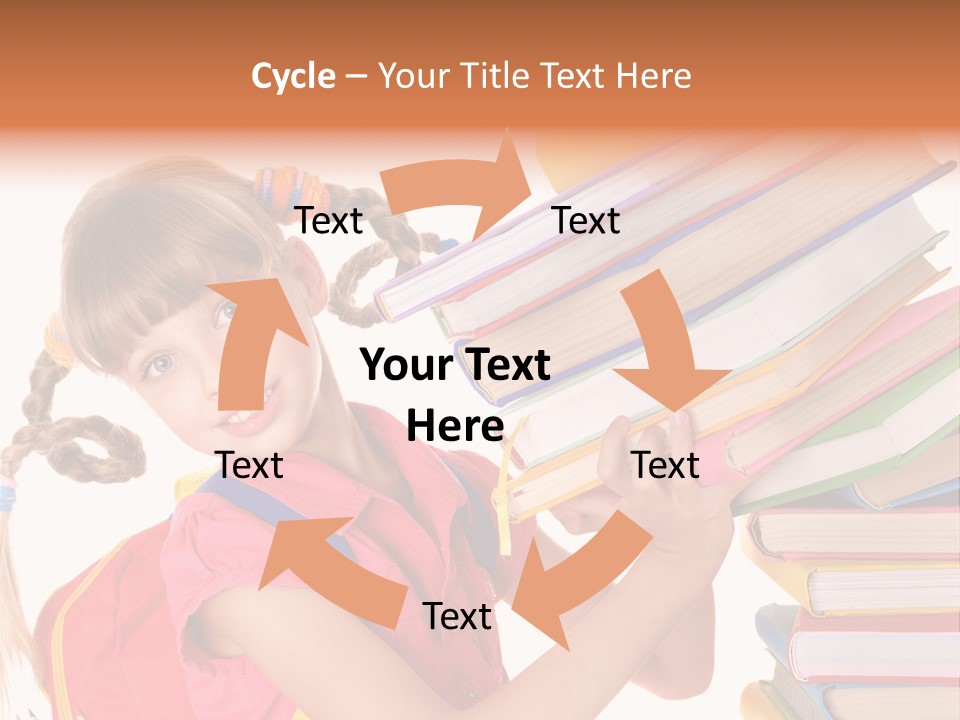 Caucasian Book Bag Holding PowerPoint Template