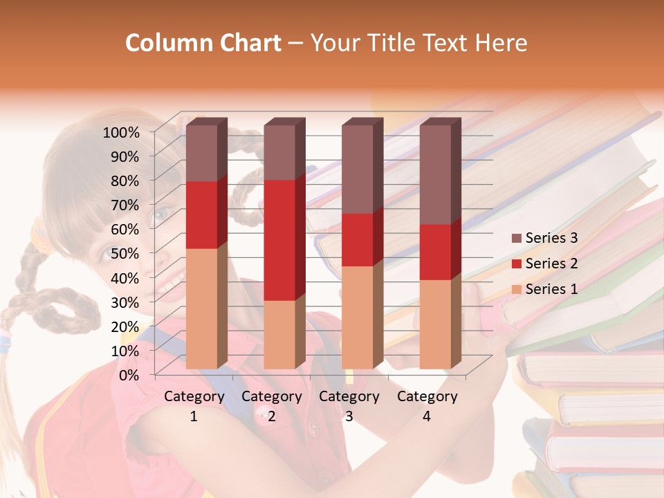 Caucasian Book Bag Holding PowerPoint Template
