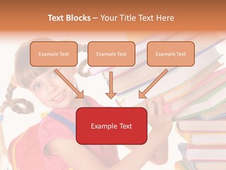 Caucasian Book Bag Holding PowerPoint Template