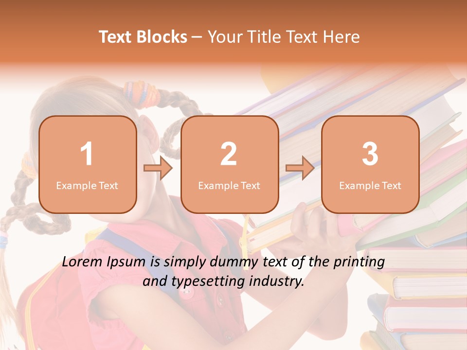 Caucasian Book Bag Holding PowerPoint Template