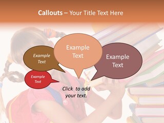 Caucasian Book Bag Holding PowerPoint Template