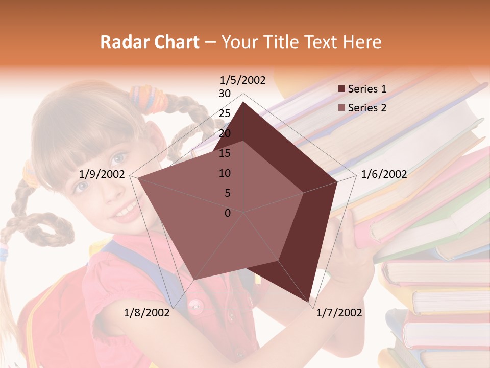 Caucasian Book Bag Holding PowerPoint Template