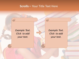 Caucasian Book Bag Holding PowerPoint Template