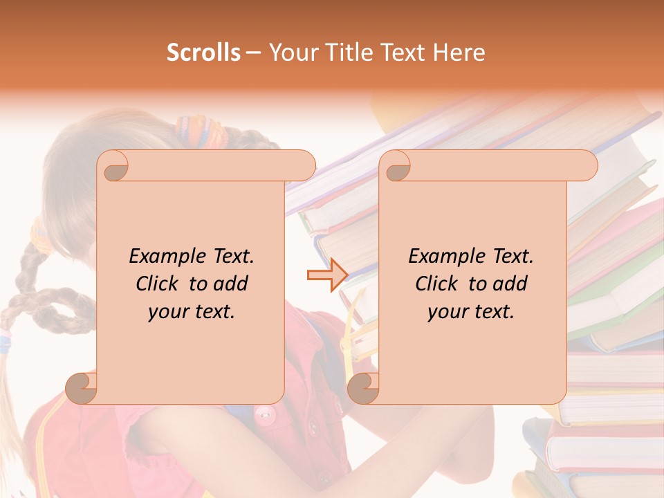 Caucasian Book Bag Holding PowerPoint Template