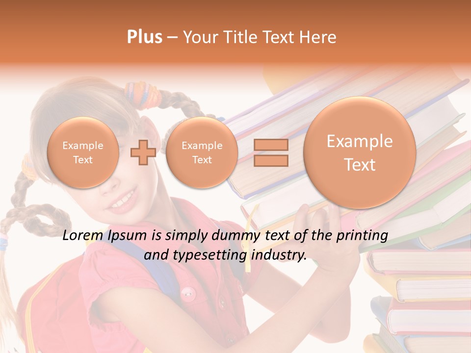 Caucasian Book Bag Holding PowerPoint Template